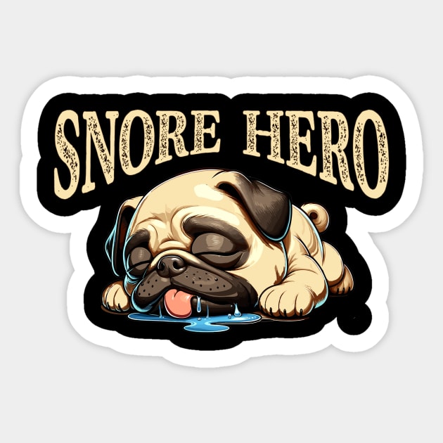 Pug Snoring Sticker by MunMun